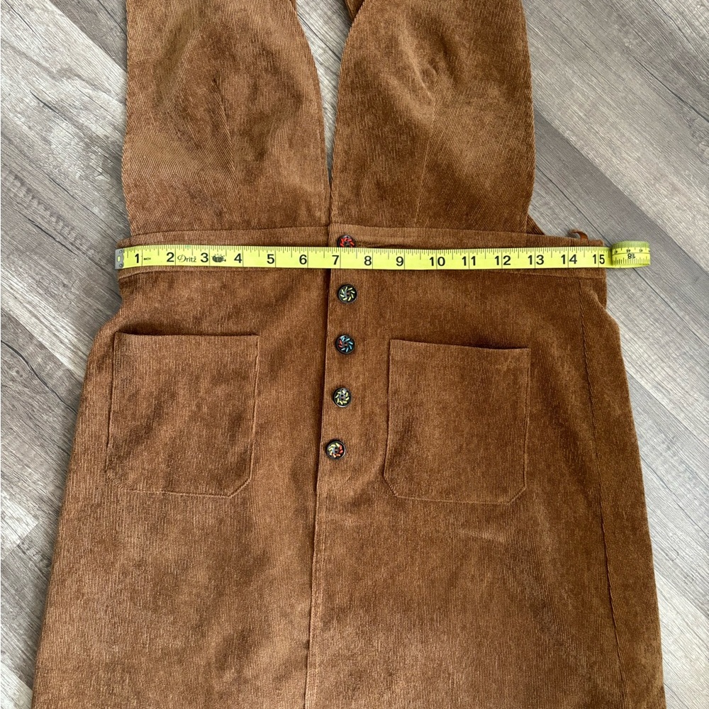 Tan Corduroy Overall Dress - Gem